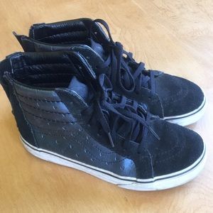 Vans hi top blue heart sneakers